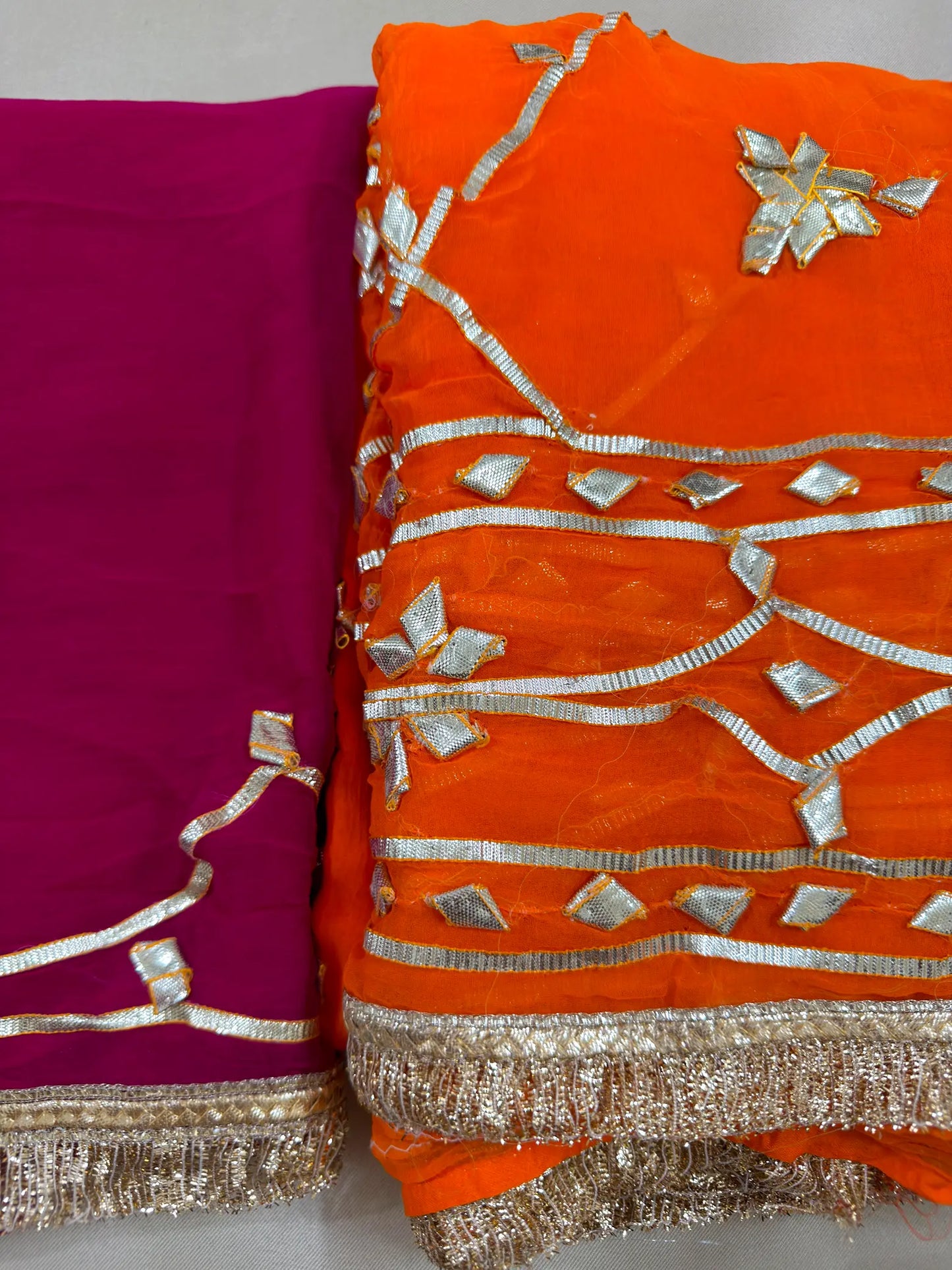 Heavy Kachha Gotta Saree In Chiffon Fabric