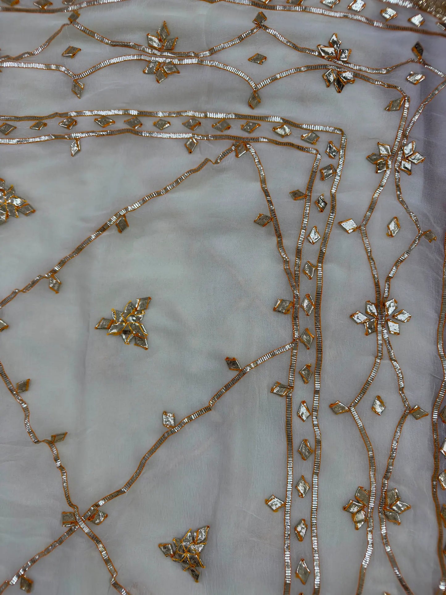 Heavy Kachha Gotta Saree In Chiffon Fabric