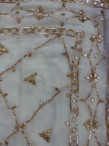 Heavy Kachha Gotta Saree In Chiffon Fabric