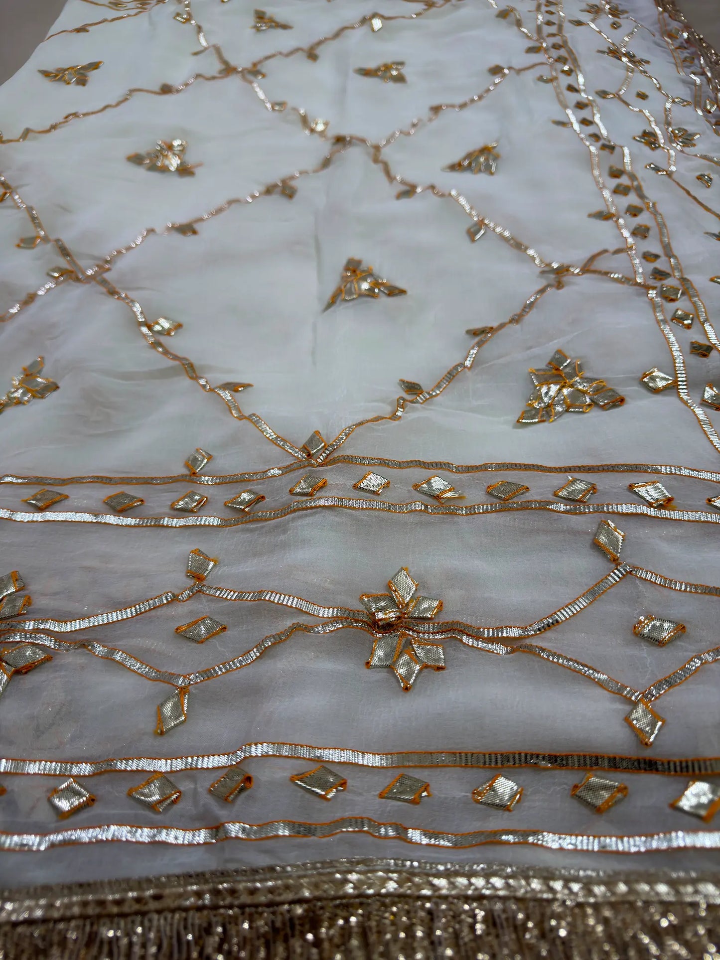 Heavy Kachha Gotta Saree In Chiffon Fabric