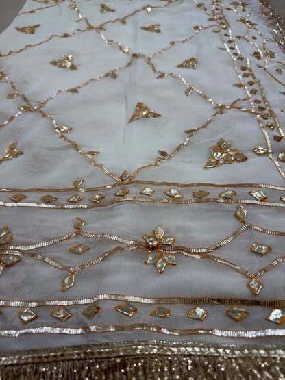 Heavy Kachha Gotta Saree In Chiffon Fabric