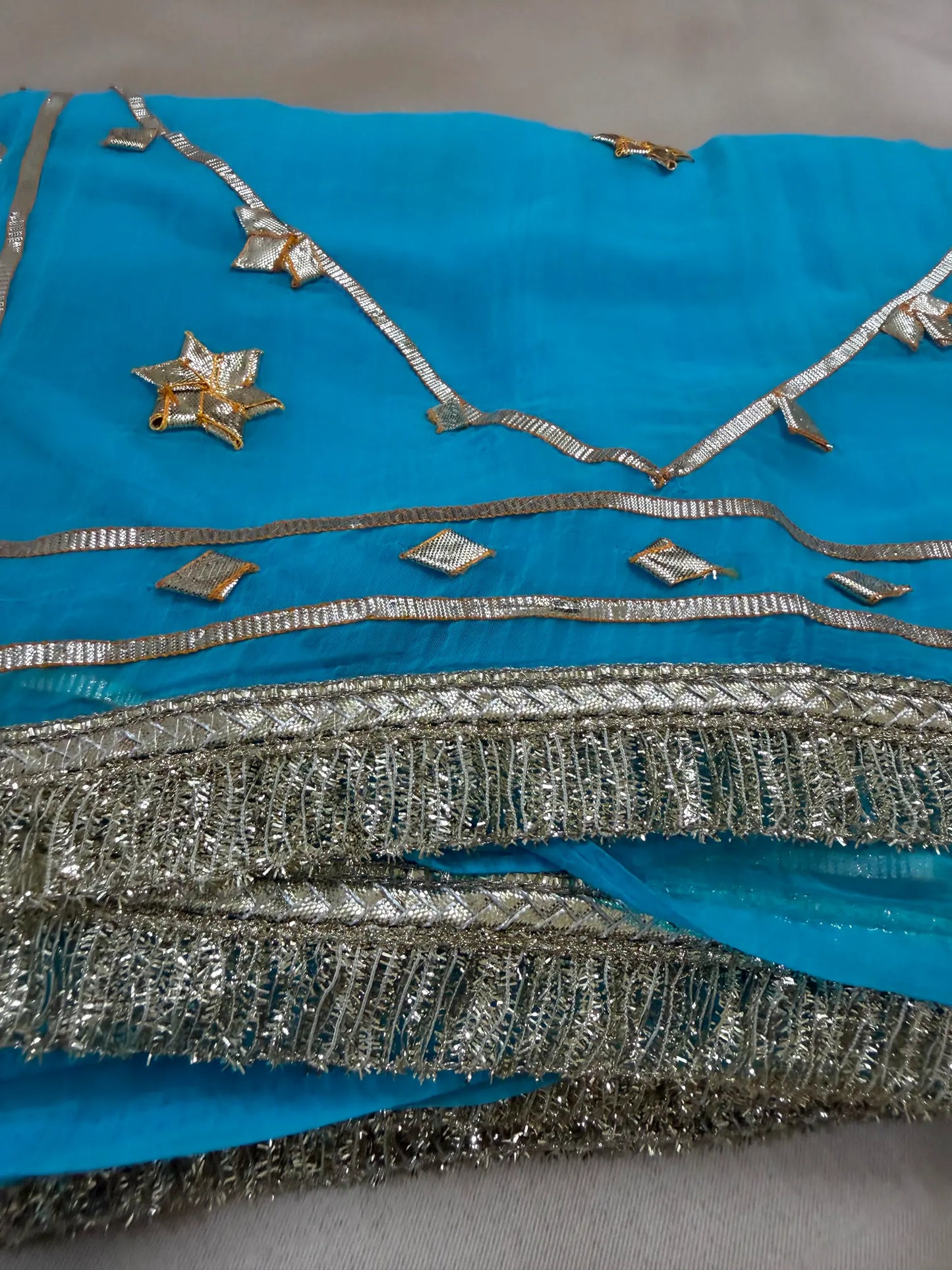 Dual Shade Kachha Gotta Saree In Chiffon
