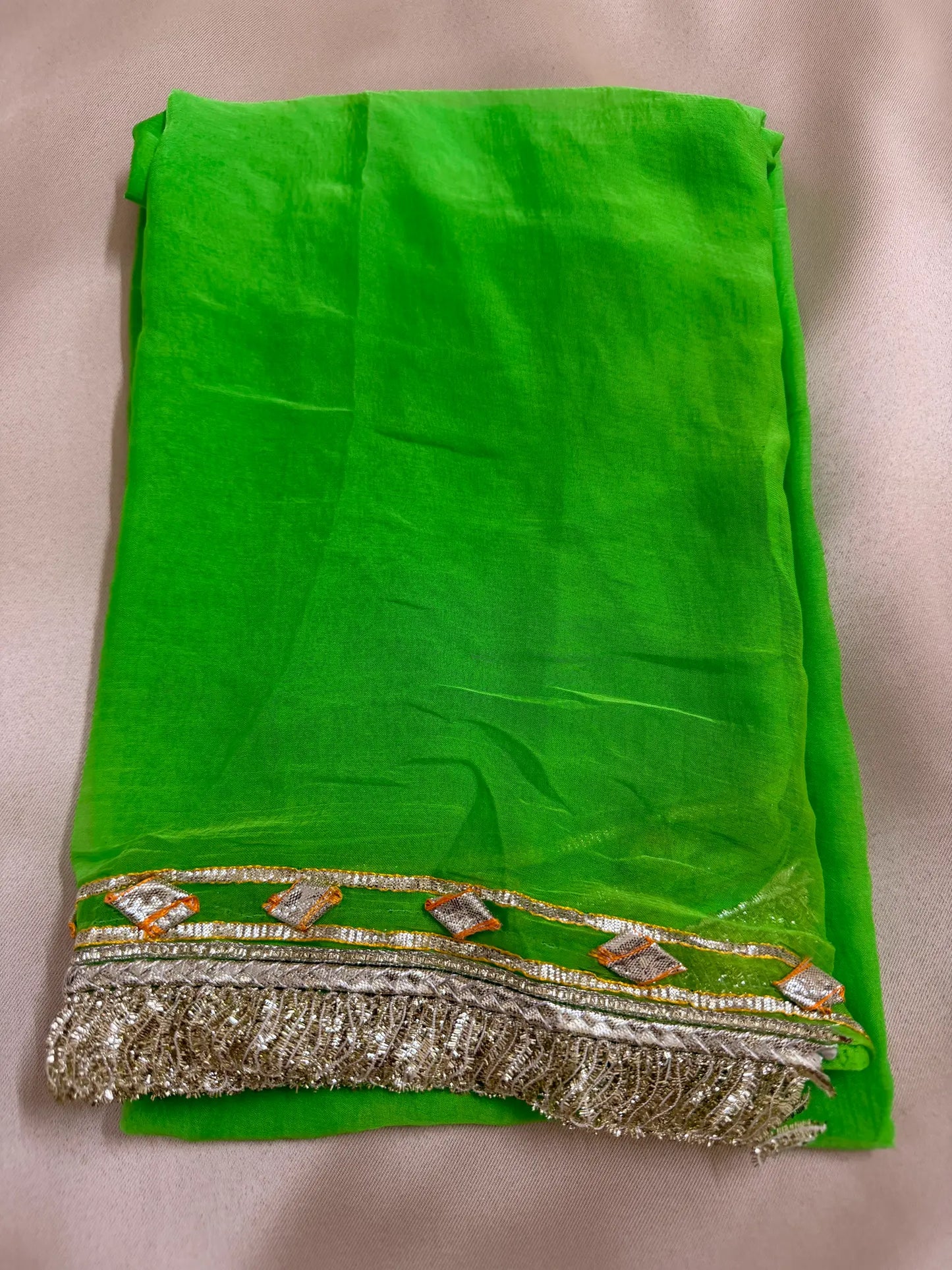 Dual Shade Kachha Gotta Saree In Chiffon
