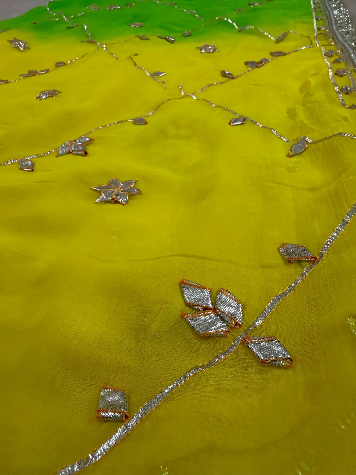 Dual Shade Kachha Gotta Saree In Chiffon