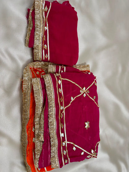Dual Shade Kachha Gotta Saree In Chiffon