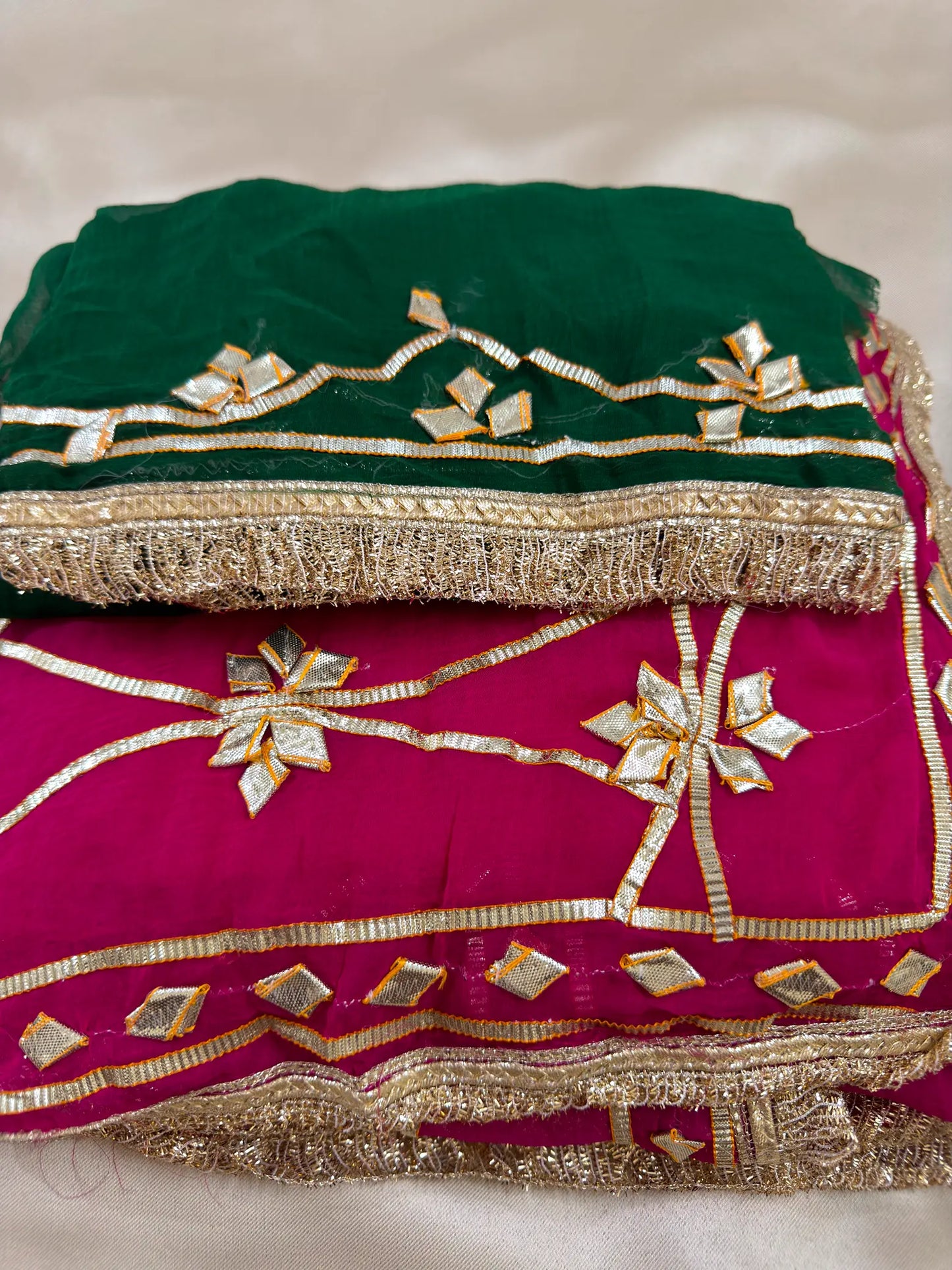 Heavy Kachha Gotta Saree In Chiffon Fabric