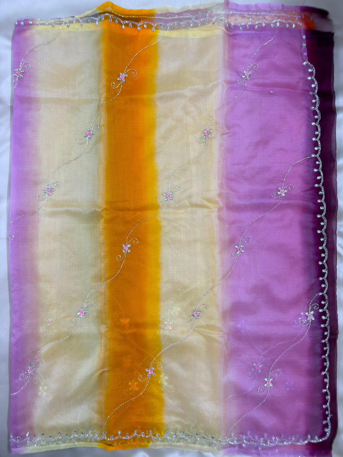 Kota Doriya Hand Work Multicolour Designer Saree