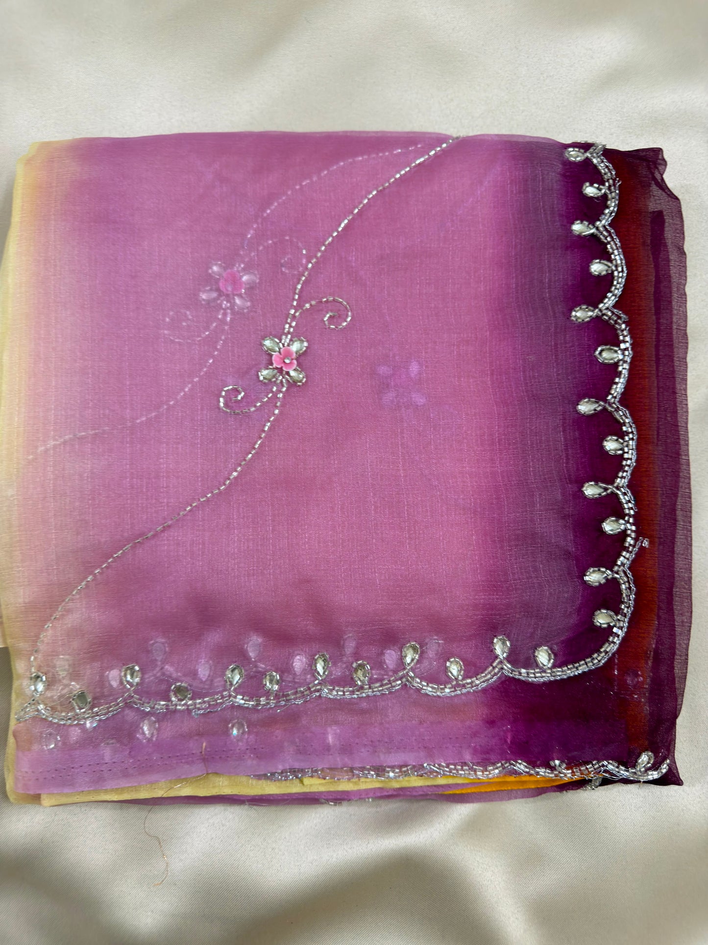 Kota Doriya Hand Work Multicolour Designer Saree