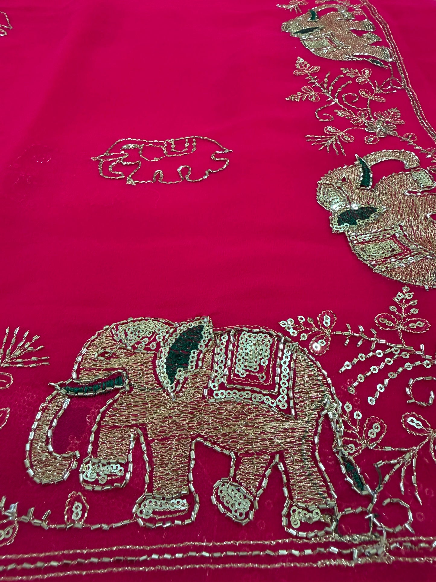 Rajputi Hathi Cut Dana Royal Georgette Saree