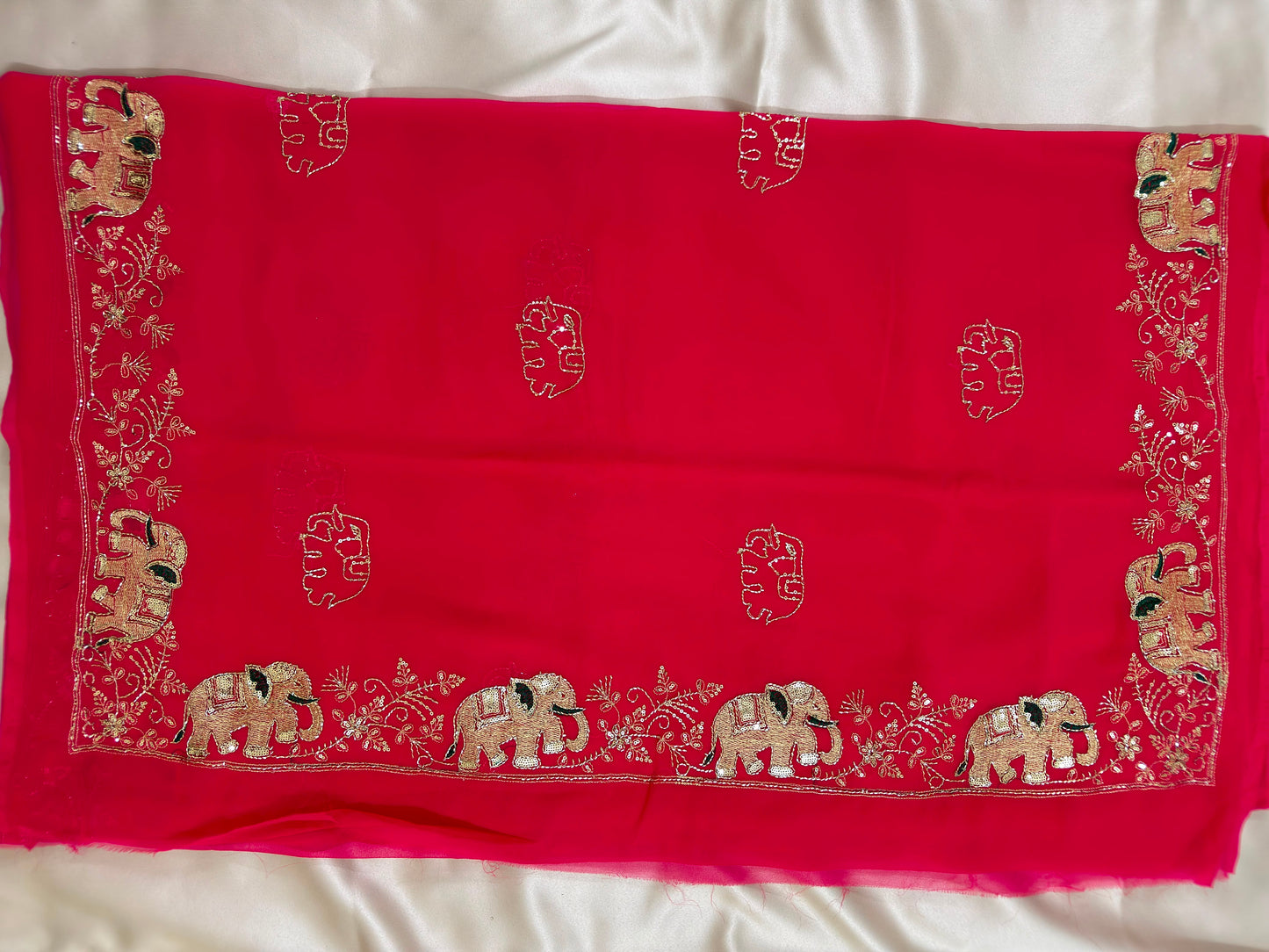 Rajputi Hathi Cut Dana Royal Georgette Saree