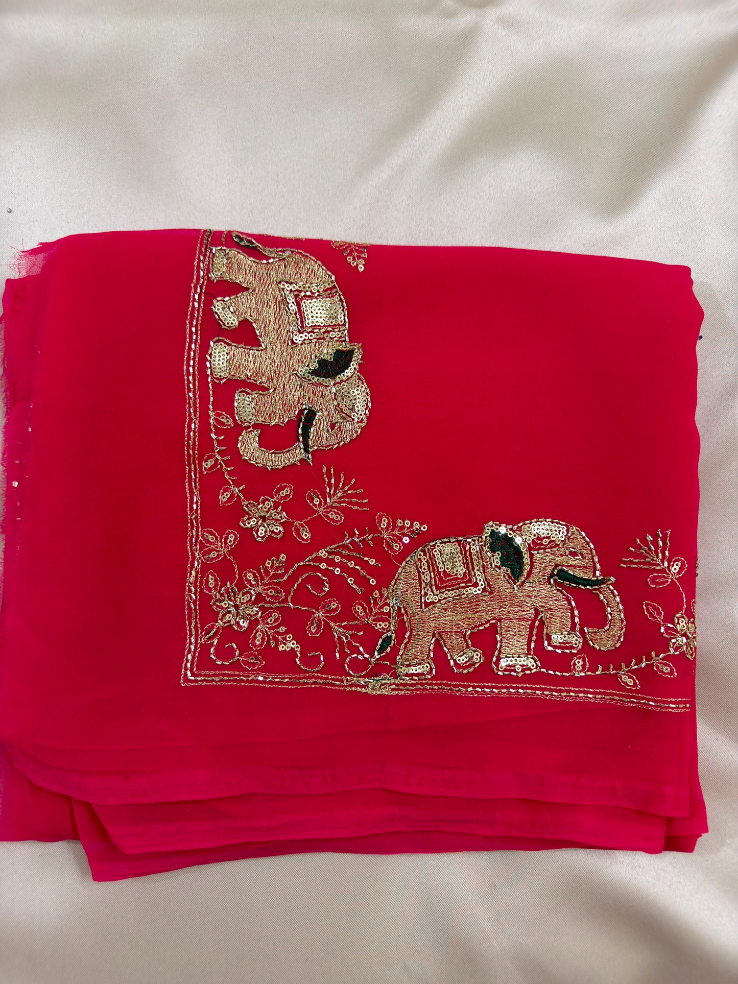 Rajputi Hathi Cut Dana Royal Georgette Saree
