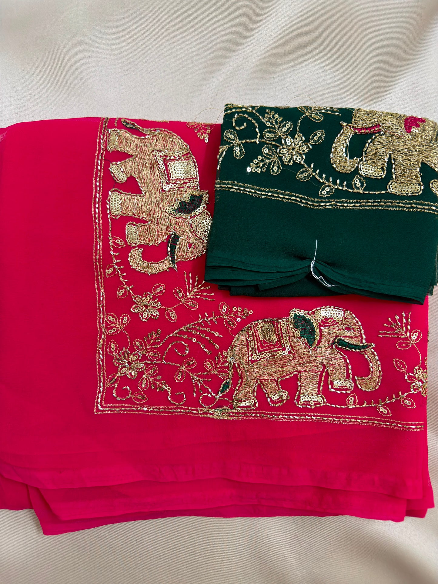 Rajputi Hathi Cut Dana Royal Georgette Saree