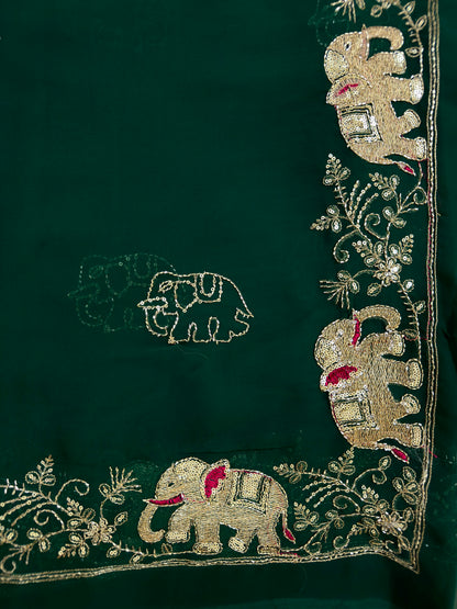 Rajputi Hathi Cut Dana Royal Georgette Saree