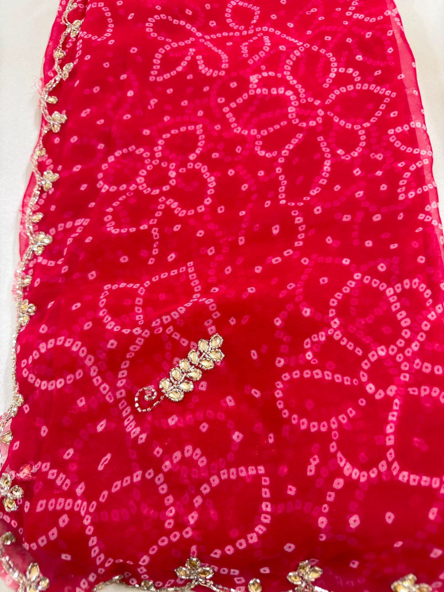 Pure Georgette Handwork Bandhani Saree