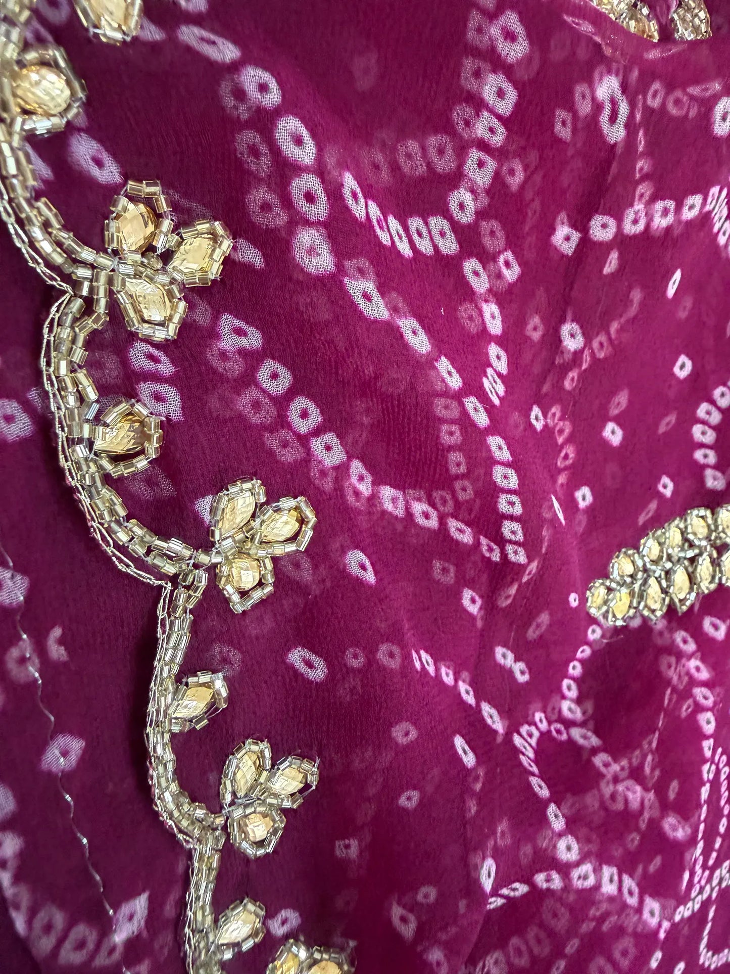 Pure Georgette Handwork Bandhani Saree
