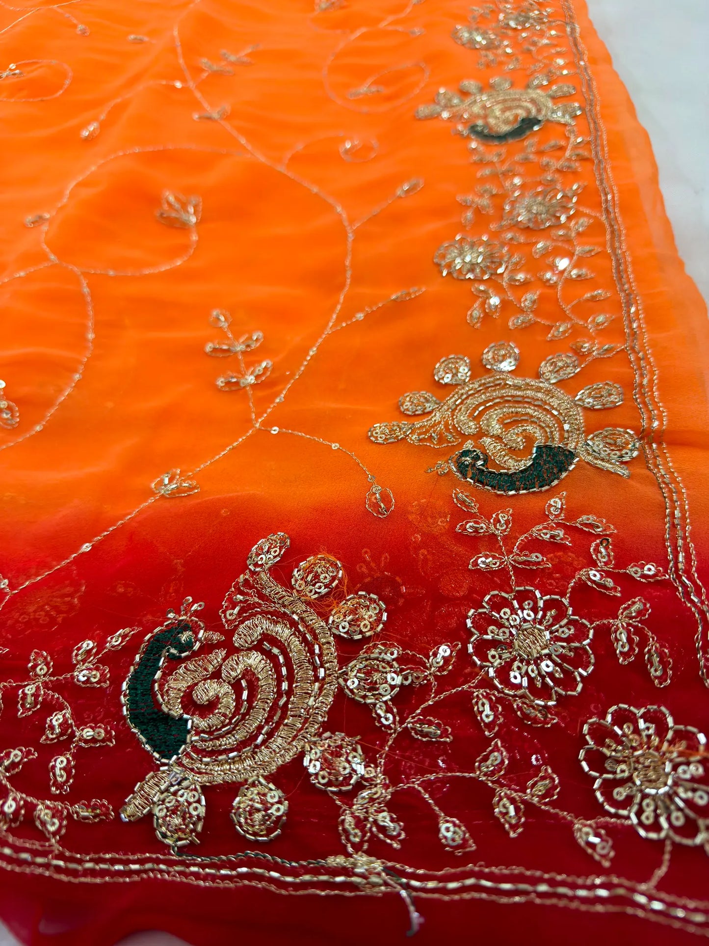 Rajputi More Jaal Shaded Royal Georgette Saree
