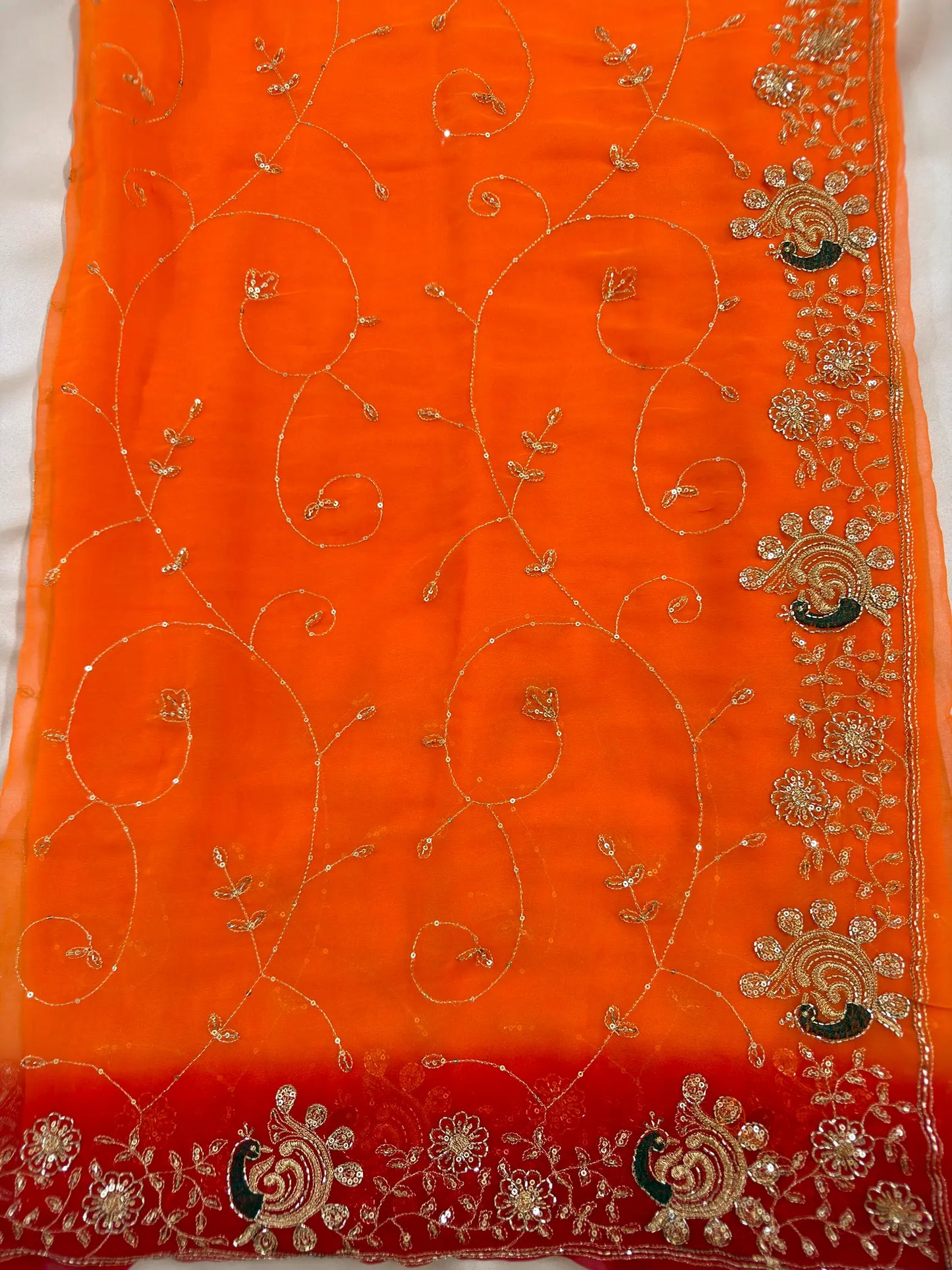 Rajputi More Jaal Shaded Royal Georgette Saree