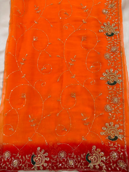 Rajputi More Jaal Shaded Royal Georgette Saree