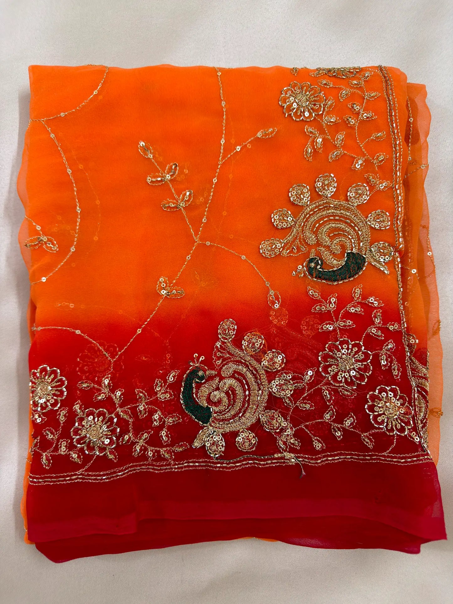 Rajputi More Jaal Shaded Royal Georgette Saree