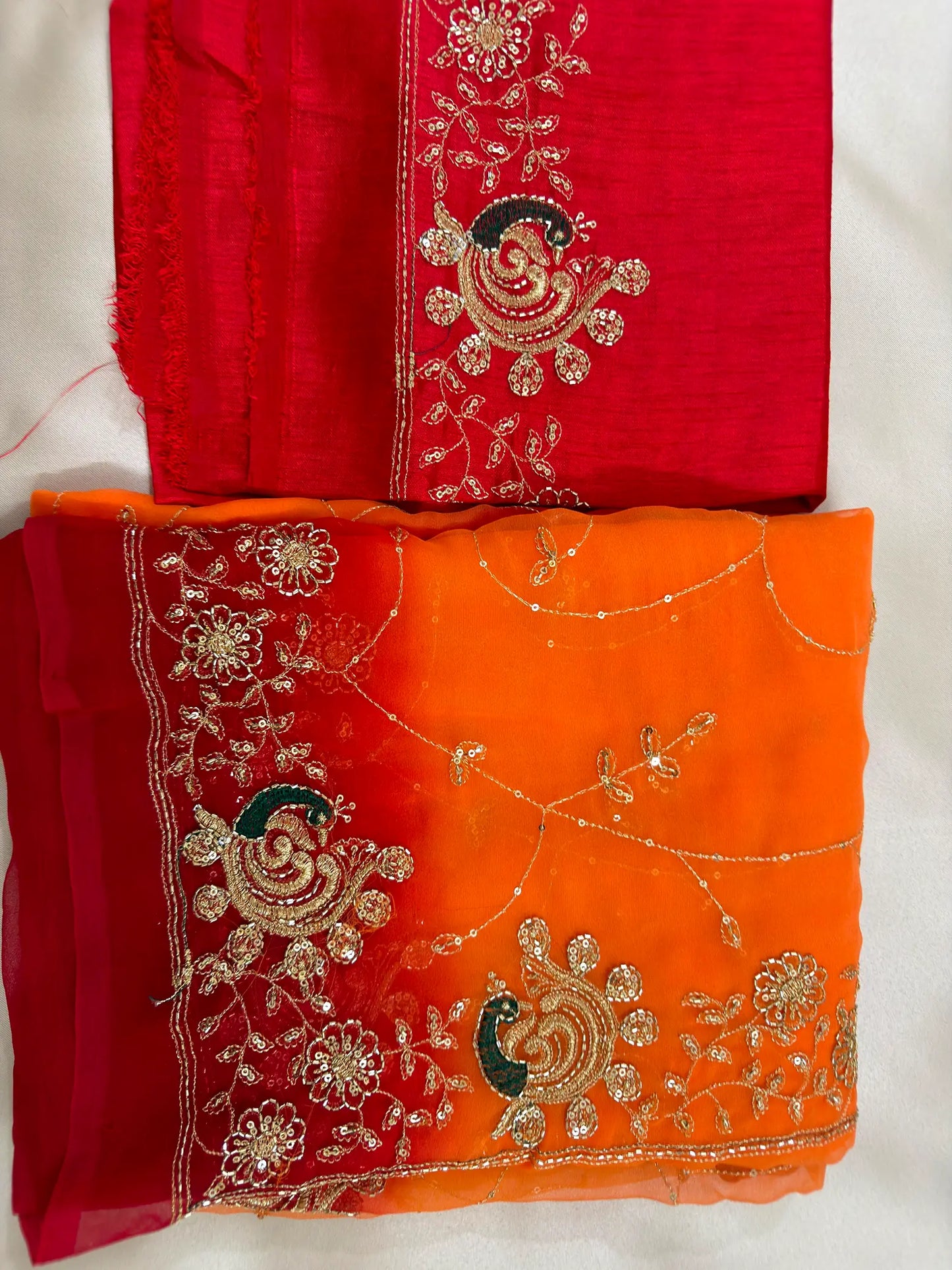 Rajputi More Jaal Shaded Royal Georgette Saree