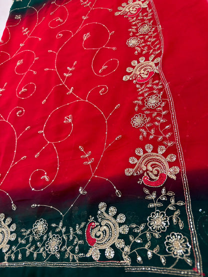 Rajputi More Jaal Shaded Royal Georgette Saree
