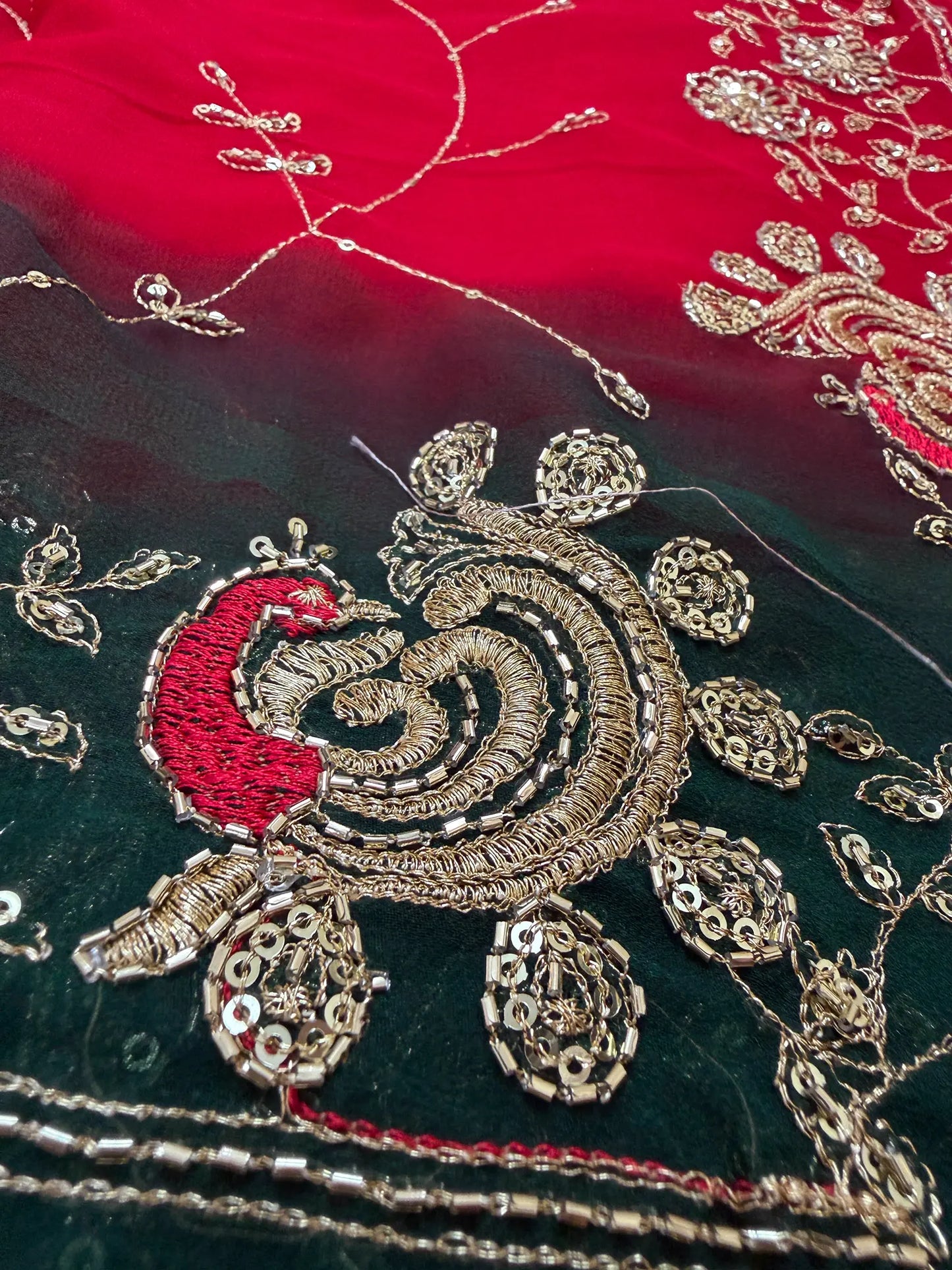 Rajputi More Jaal Shaded Royal Georgette Saree