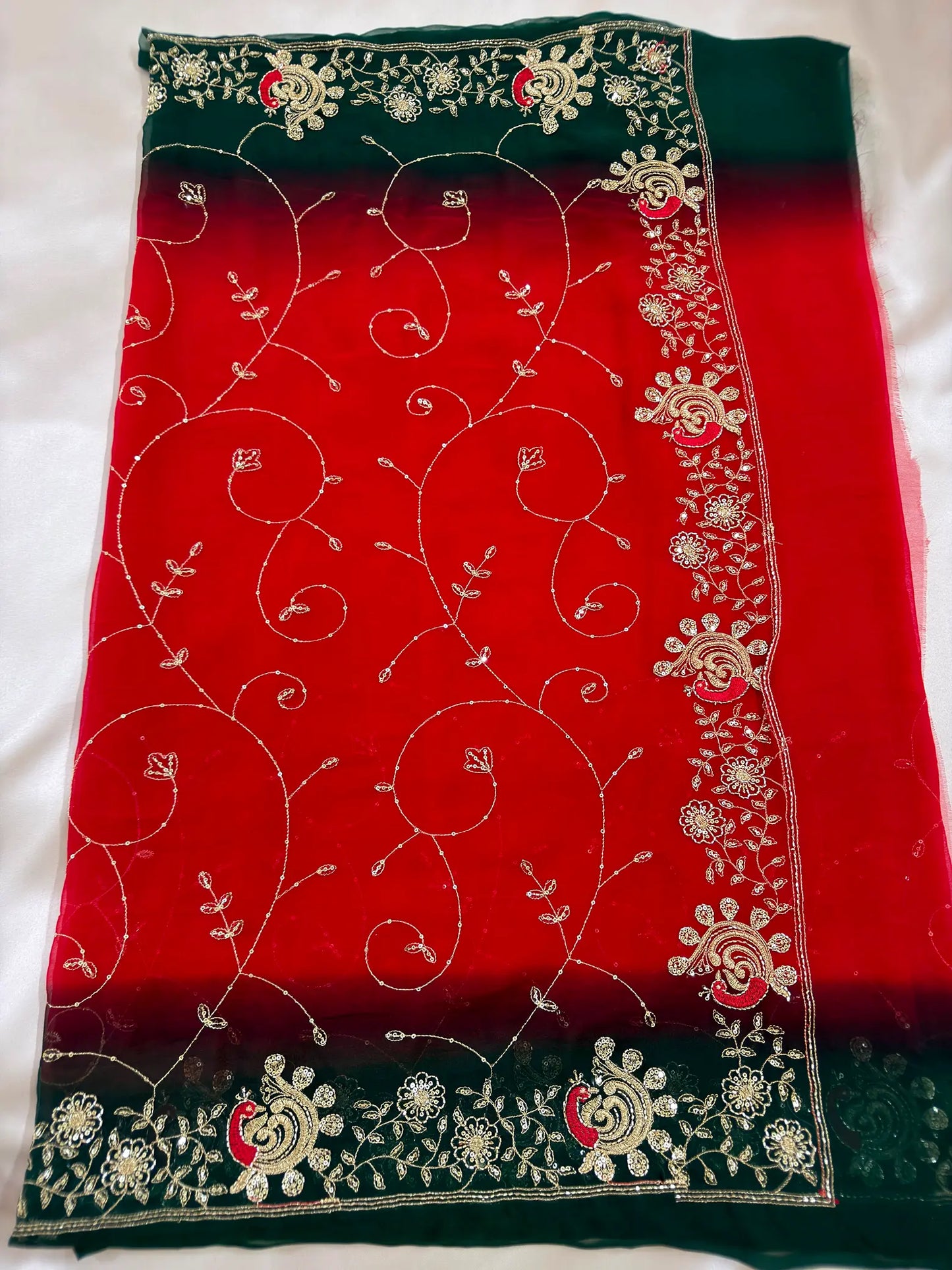 Rajputi More Jaal Shaded Royal Georgette Saree