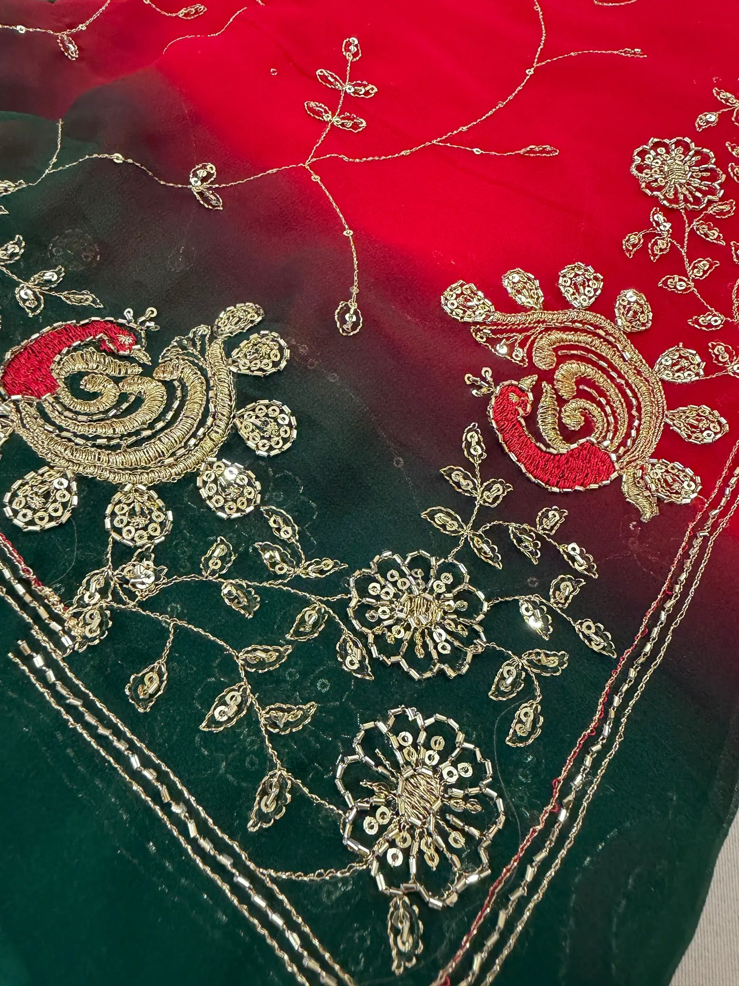Rajputi More Jaal Shaded Royal Georgette Saree
