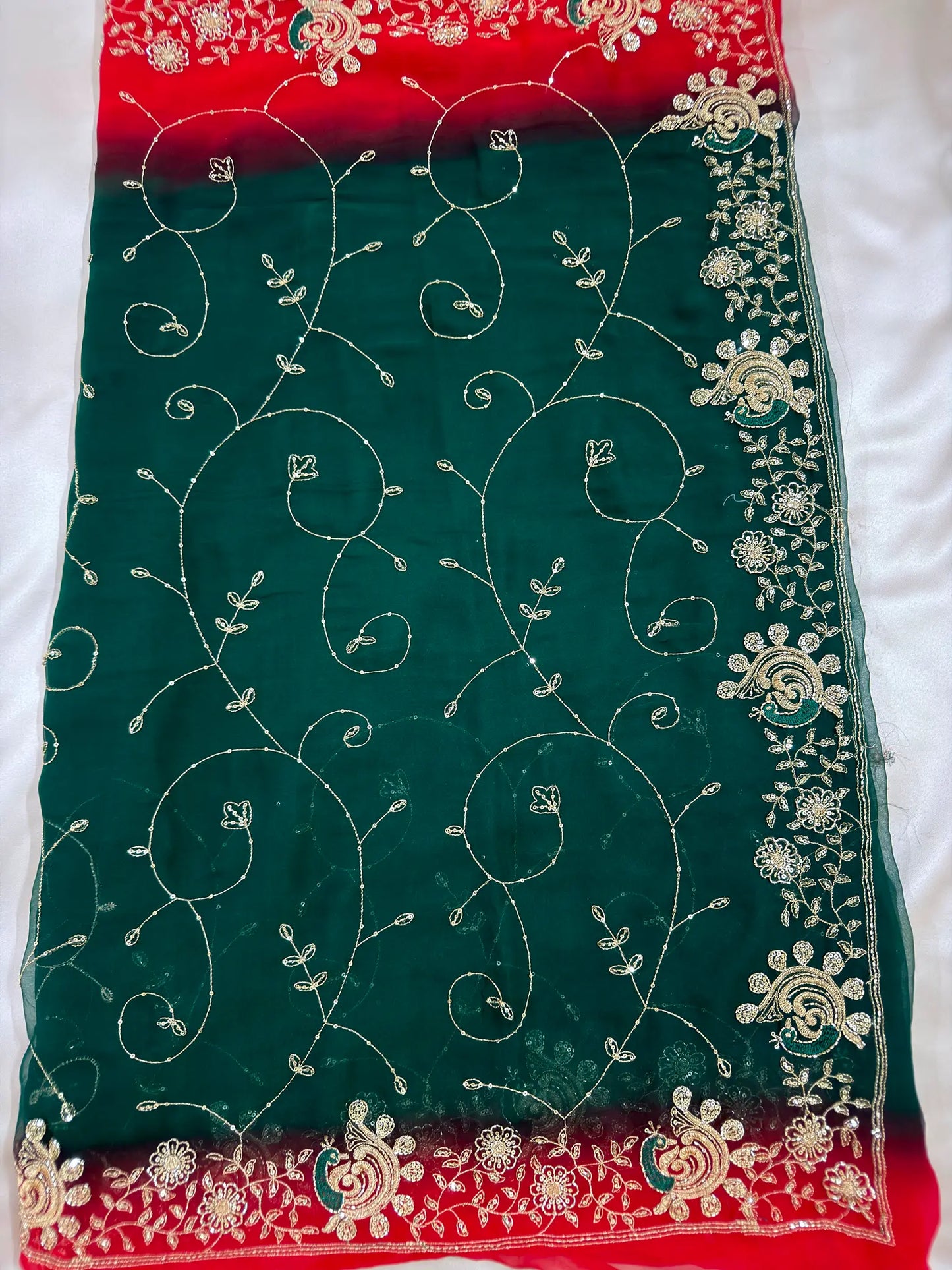 Rajputi More Jaal Shaded Royal Georgette Saree