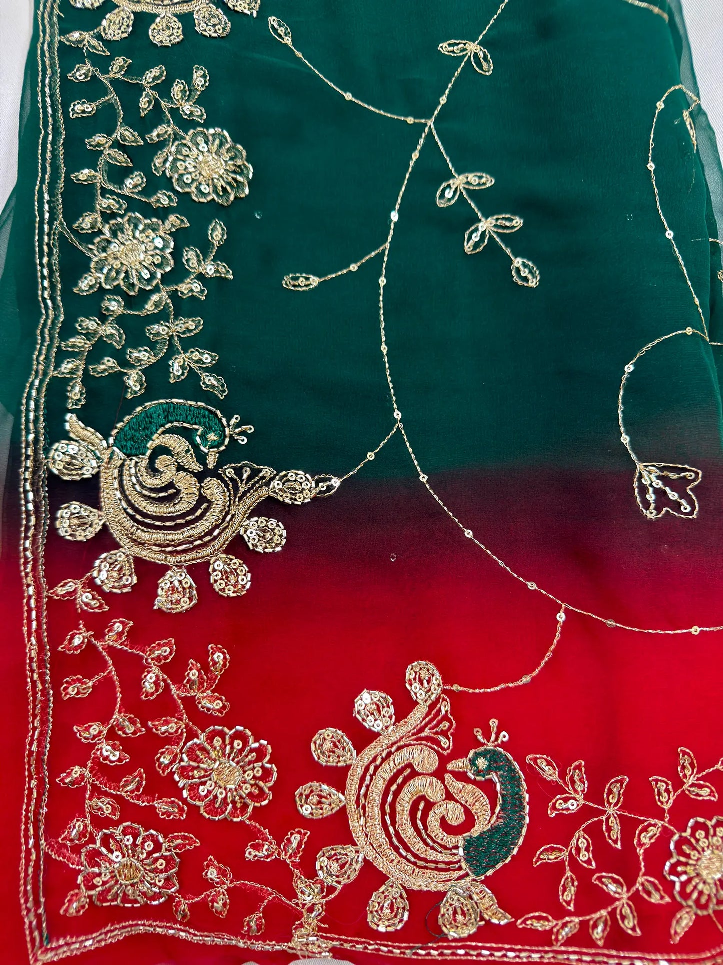Rajputi More Jaal Shaded Royal Georgette Saree