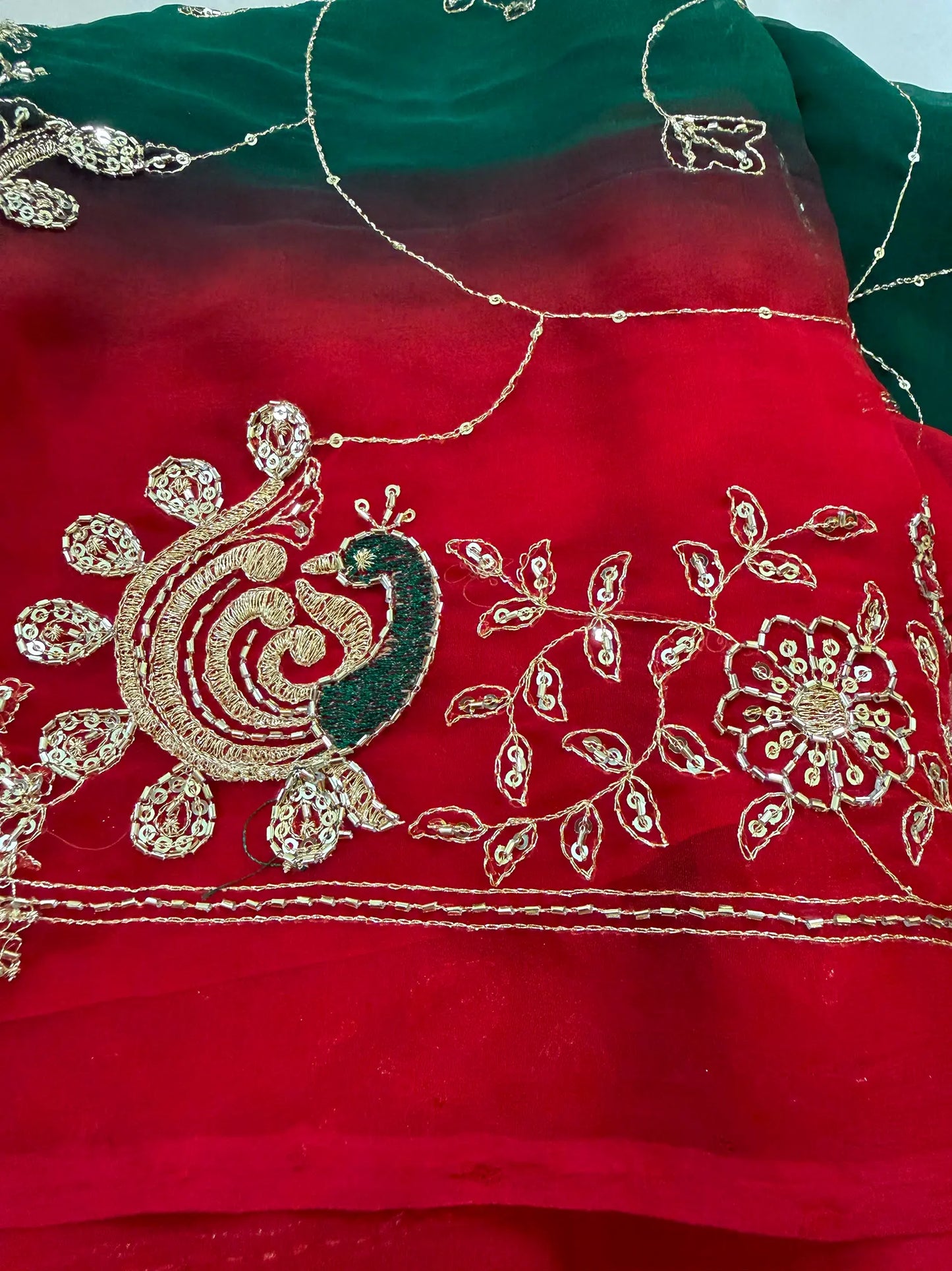 Rajputi More Jaal Shaded Royal Georgette Saree