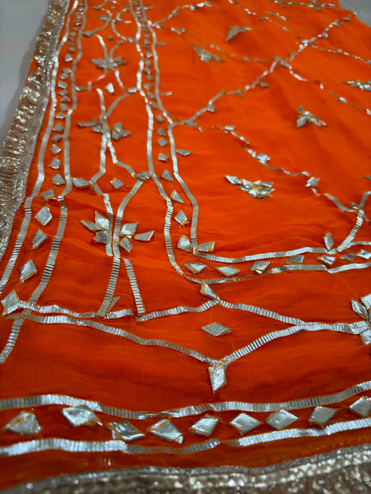 Heavy Kachha Gotta Saree In Chiffon Fabric