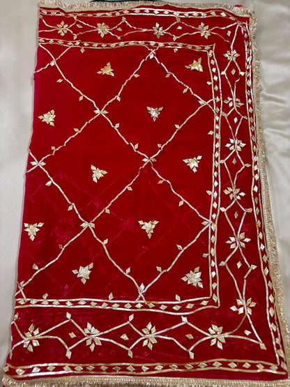 Heavy Kachha Gotta Saree In Chiffon Fabric