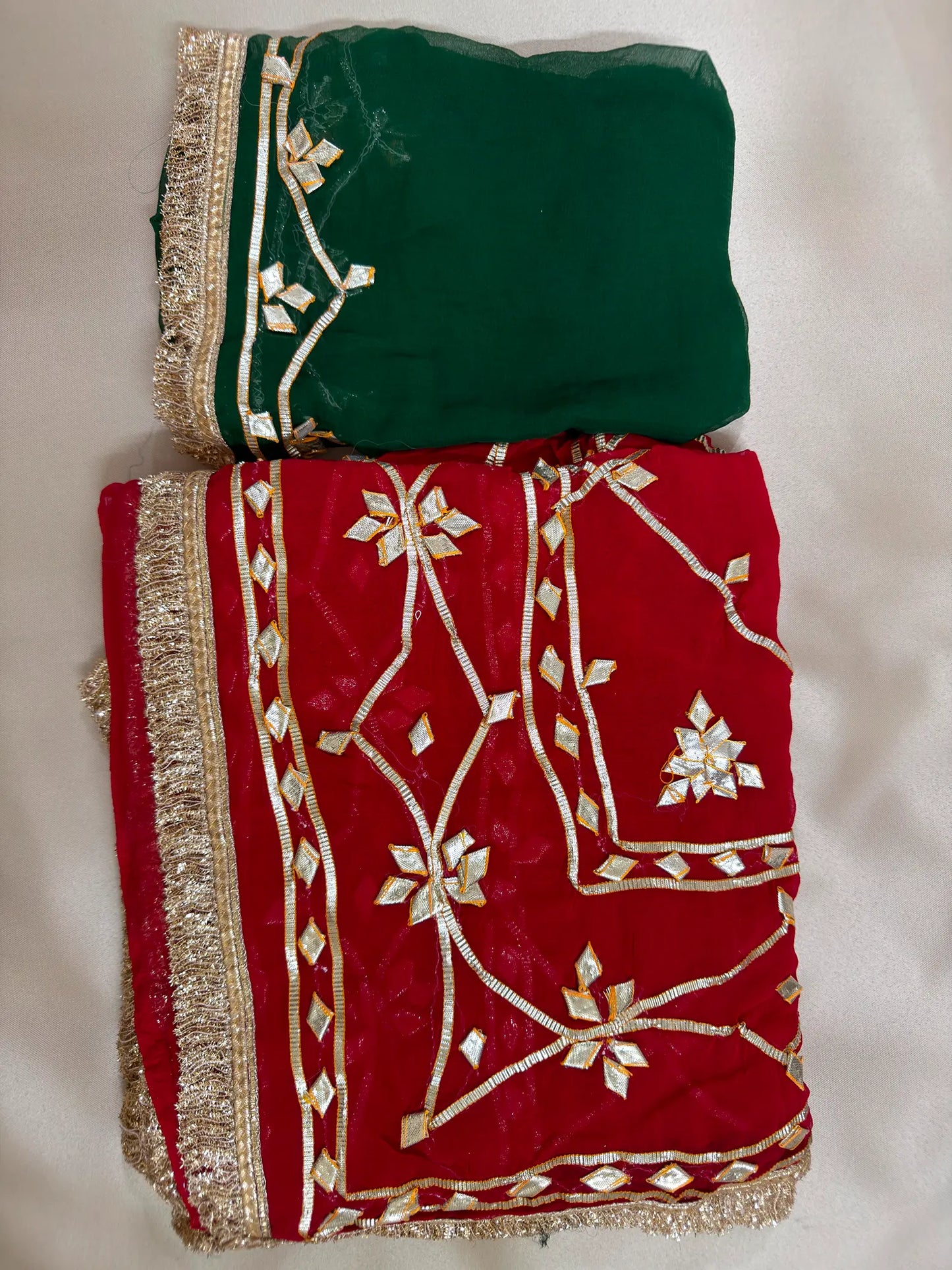 Heavy Kachha Gotta Saree In Chiffon Fabric