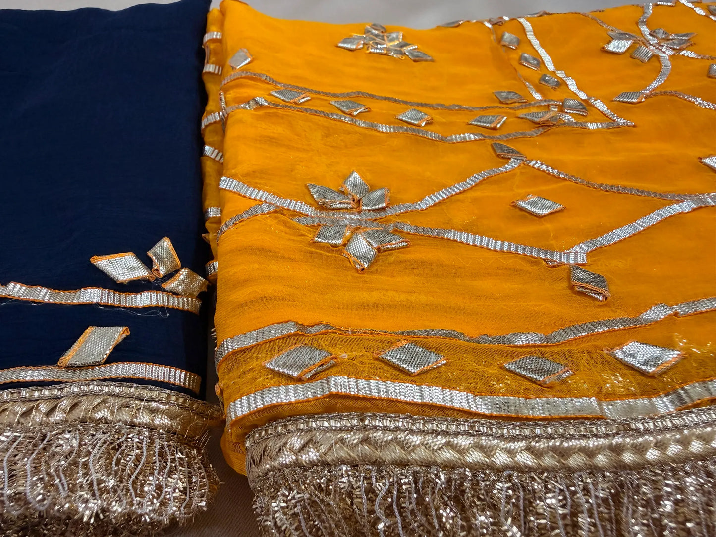 Heavy Kachha Gotta Saree In Chiffon Fabric
