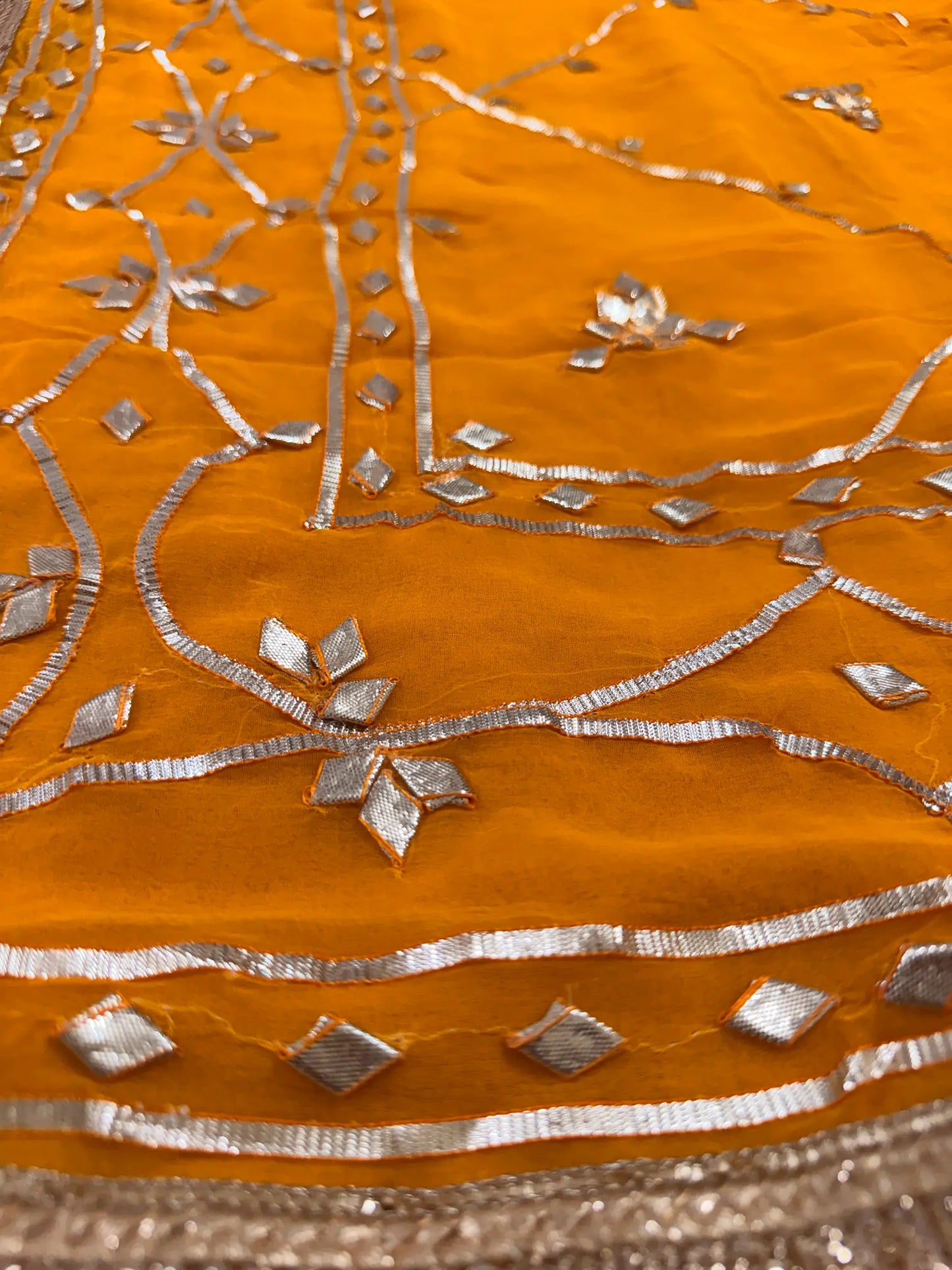 Heavy Kachha Gotta Saree In Chiffon Fabric
