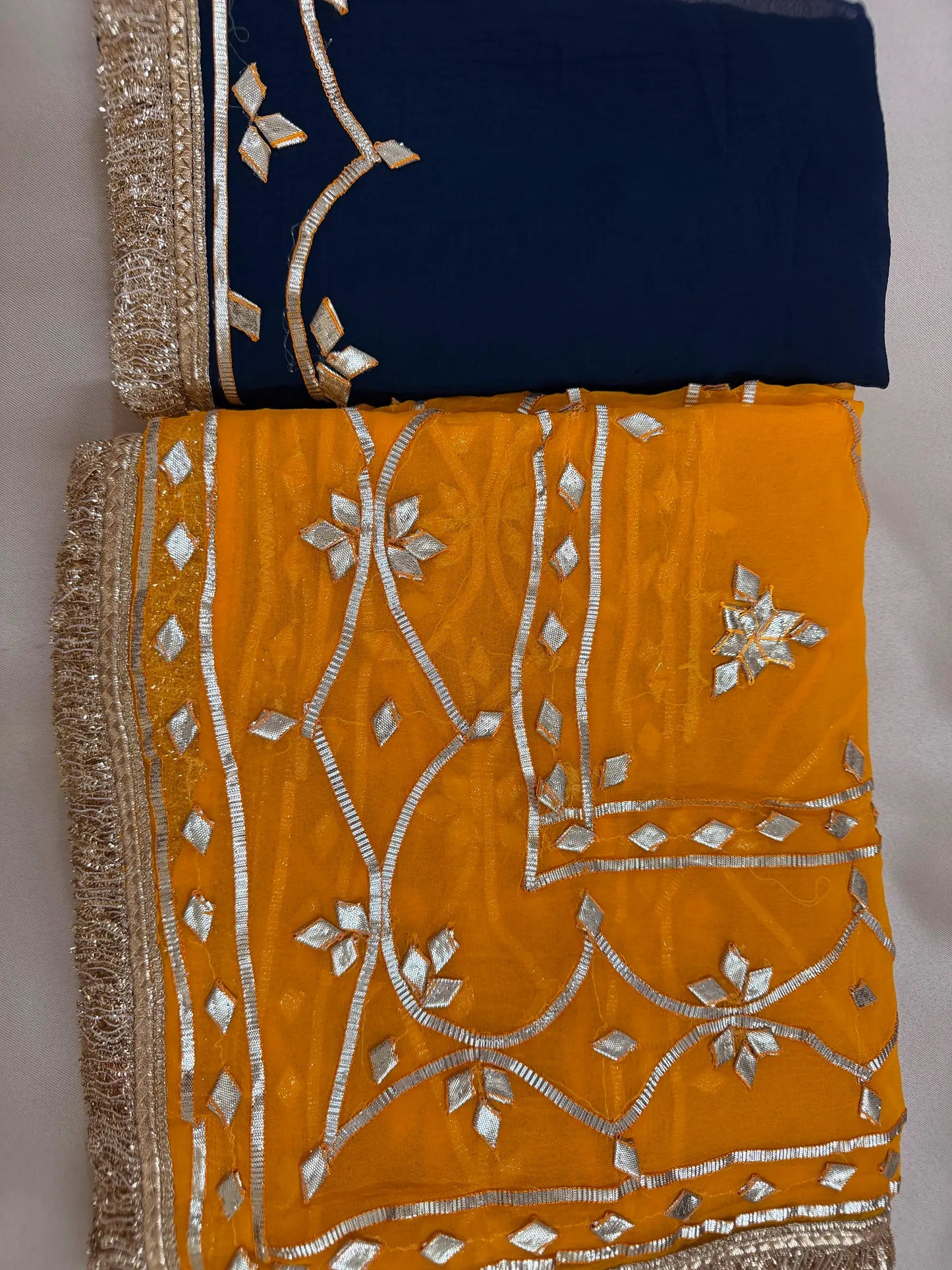 Heavy Kachha Gotta Saree In Chiffon Fabric